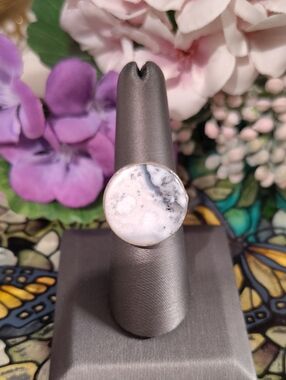 Dendritic Agate Gemstone 925 Ring  Size 7 1/2